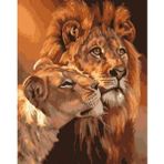 Canvas Hobby Aslanların Aşkı Kasnaklı 40 x 50 cm Sayılarla Boyama Seti