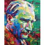 Canvas Hobby Atatürk Kasnaklı 40 x 50 cm Sayılarla Boyama Seti