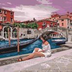 Canvas Hobby Avrupa'da Taş Köprü 50 x 65 cm Kasnaklı Sayılarla Boyama Seti