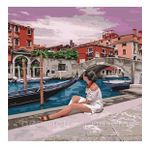 Canvas Hobby Avrupa'da Taş Köprü Kasnaklı 40 x 50 cm Sayılarla Boyama Seti