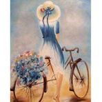 Canvas Hobby Bisiklette Kır Gezisi Kasnaklı 70 x 90 cm Sayılarla Boyama Seti