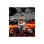 Canvas Hobby Galata Kulesi Renkli 50 x 65 cm Kasnaklı Sayılarla Boyama Seti Duvar Sticker