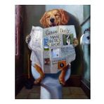 Canvas Hobby Gazete Okuyan Köpek Kasnaklı 40 x 50 cm Sayılarla Boyama Seti