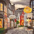 Canvas Hobby Güzel Bir Sokak Kasnaklı 40 x 50 cm Sayılarla Boyama Seti