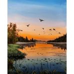Canvas Hobby Huzurla Buluşma Kasnaklı 40 x 50 cm Sayılarla Boyama Seti