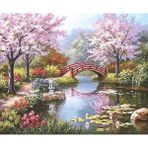Canvas Hobby Kasnaklı 50 x 65 cm Pembe Orman Sayılarla Boyama Seti