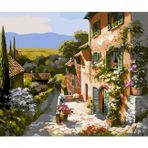 Canvas Hobby Kasnaklı 50 x 65 cm Taş Sokaklı Kasaba Sayılarla Boyama Seti
