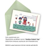 Canvela 1 Adet Anneler Günü Özel Not Yazılı Isme Özel Kişiselleştirilebilir 13X18 cm Yeşil Zarf ve Not Kartı Seti