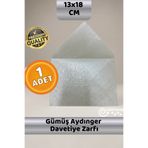 CANVELA Premium Gümüş Aydınger Zarf 13x18 Cm Şeffaf Zarf Transparan Zarf Düğün Davetiye Zarfı