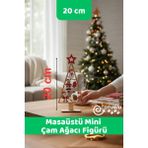 Canvela Yılbaşı Masaüstü 20CM Çam Ağacı Noel Baba Figürü Küçük Boy Yılbaşı Süsü Özel Üretim Hediyelik Biblo - Çok Renkli