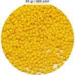 Canvix Sarı Renk 4 mm Yaklaşık 660 Adet / 60 Gram Cam Boncuk Oya Yazma Bileklik ve Kolye
