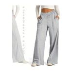 CAONNES Gri Kadınlar İçin Ön Cımalı Casual Geniş Bacak Sweatpants,Bol Fit, Tüm Mevsim,Yetişkin Beden1