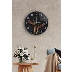 Çap 27cm - Bronz El Dekoratif Cam Duvar Saati