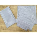 Çapa Ev Etamin Işlemelik 4'lü Bohça Seccade Takımı - Gri - 110 x 110 cm