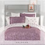 Çapa Home 9 Parça Gelin Seti Yatak Örtüsü Nakışlı Nevresim Çarşaf 6 Yastık - Mor - 240 x 260 cm