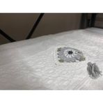 Çapa Home Işleme Detaylı El Yüz Havlusu - 50 x 90 cm - Açık Gri