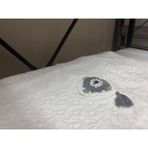 Çapa Home Işleme Detaylı El Yüz Havlusu - 50 x 90 cm - Beyaz - Koyu Gri