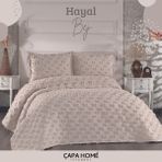 Çapa Home Şönil Yatak Örtüsü / Çeyizlik / Günlük Kullanıma Uygun/ 3 Parça Yatak Örtüsü Hayal - Bej - 240 x 260 cm