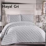 Çapa Home Şönil Yatak Örtüsü / Çeyizlik / Günlük Kullanıma Uygun/ 3 Parça Yatak Örtüsü Hayal - Gri - 240 x 260 cm