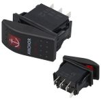 Çapa Irgatı Sembollü Yaylı Işıksız 4 Pinli On-Off 12-24V Marin Switch