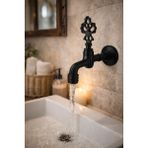Çapa Osmanlı Model Duvar Tipi Pirinç Hamam Taş Lavabo Kurna Musluğu - Siyah