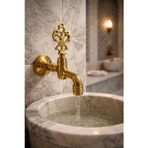 ÇAPA Osmanlı Model Gold Duvar Tipi Pirinç Hamam Taş Lavabo Musluğu