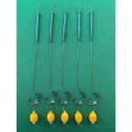 Çapari AV01 Küspe Aparat Hediyeli 5 Adet Oval Boncuk Ebruli Sarı 14 mm Sazan Riğ Takımı (Dar Delik)