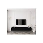 Capella Country Siyah Mdf 5 Kapaklı Duvara Monte 200 Cm Tv Ünitesi