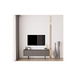 Capella Gri Mdf Country 3 Kapaklı Ahşap Ayaklı 140 Cm Tv Ünitesi