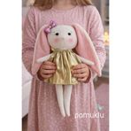 CAPELLA TOYS Oyuncak Bebek El Yapımı %100 Pamuk Bez Bebek Oyun ve Uyku Arkadaşı Tavşan Tofi Hediye Kutulu