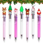Capgoost 6'sı 1 arada Noel tükenmez kalem, 7 adet, 6 renkli, çok renkli kalem, kalem, Noel, çocuk, Noel tükenmez kalem, çok renkli tükenmez kalem, öğrenciler için hediye