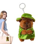 Capibara Anahtarlık | Sırt Çantası Anahtarlıklar Kolye Dekorasyonu | Ceket Çiçekli Ceket Pigtail Cassock Capibara Moda Peluş Bebek Çantası Dekorasyon Çocuklar Yetişkinler için, Askeri Ceket, Refer to