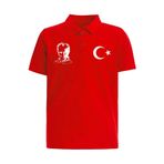 Çapıt Pamuklu Polo Yaka Atatürk ve Ay Yıldızlı Kırmızı Kısa Kollu 23 Nisan 29 Ekim Tişört