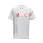 Çapıt Polo Yaka Atatürk ve Ay Yıldızlı Beyaz Kısa Kollu 23 Nisan Tişört