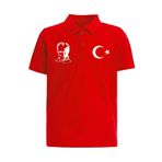 Çapıt Polo Yaka Atatürk ve Ay Yıldızlı Kırmızı Kısa Kollu 23 Nisan Tişört