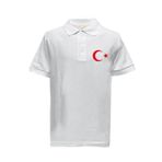 Çapıt Polo Yaka Ay Yıldızlı Beyaz Kısa Kollu 23 Nisan Tişört