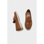 Capone Outfitters Calypso Kadın Loafer Taba Suni Deri Düz Taban 40 Numaralı Günlük Ayakkabı