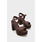 Capone Outfitters Dolores Platform Tek Bantlı Kadın Sandalet - Kahve