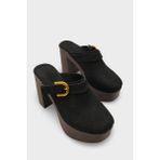 Capone Outfitters Edith Platform Bilekten Bantlı Kadın Sabo Terlik - Süet Siyah