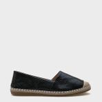 Capone Outfitters Kadın Pasarella Espadril Düz Topuk Suni Deri Siyah Taban Tipi