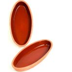 Cappadocia Family Store Toprak Içi Sırlı 29 cm Oval 2'li Güveç Tava Büyük Boy - 2 Adet