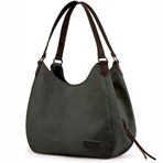 Cappadocia Vintage 3286 Lonia Kadın Kanvas Günlük Omuz Çantası Çok Bölmeli Pamuklu El Tote Hobo Çantası (Açık Yeşil)
