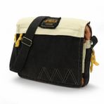 Cappadocia Vintage 4009 Ephesus Salaş Omuz Postacı 14 inch inç inch Laptop Okul Seyahat Günlük Vintage Pamuk Çanta (Siyah Bej)