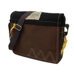 Cappadocia Vintage 4009 Ephesus Salaş Omuz Postacı 15.6 inç Laptop Okul Seyahat Günlük Vintage Pamuk Çanta (Kahverengi Siyah)