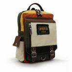 Cappadocia Vintage 4012 Çok Fonksiyonlu Sırt Çantası, 14 inç Laptop, Günlük, Postacı Çantası Yumuşak Dokulu Pamuk Gabardin (Kahverengi Krem Siyah)