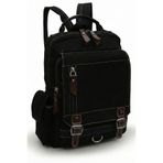 Cappadocia Vintage 4012 Siyah Günlük Postacı Küçük Sırt Çapraz Omuz Askılı 14 inç Laptop Pamuk Gabardin Çantası