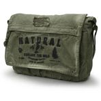 Cappadocia Vintage 4028 Salaş Omuz Çantası Pamuk Kanvas Postacı 15.6 Laptop Okul Seyahat Günlük Vintage Retro (Haki)
