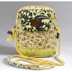 Cappadocia Vintage Kadın Sarı Çiçek Desenli Omuz Çantası - Bohem Tarz Mini El ve Telefon Çantası