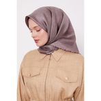 Cappuccino Çizgili Twill İpek Eşarp