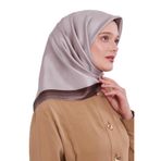 Cappuccino Kenar Bordürlü Twill İpek Eşarp